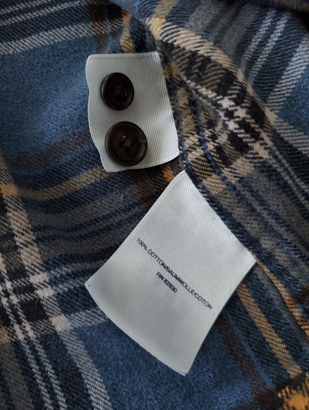 Lands' End Men's Blue Plaid Flannel Shirt XXL 18-18 1/2 - Picture 11 of 12